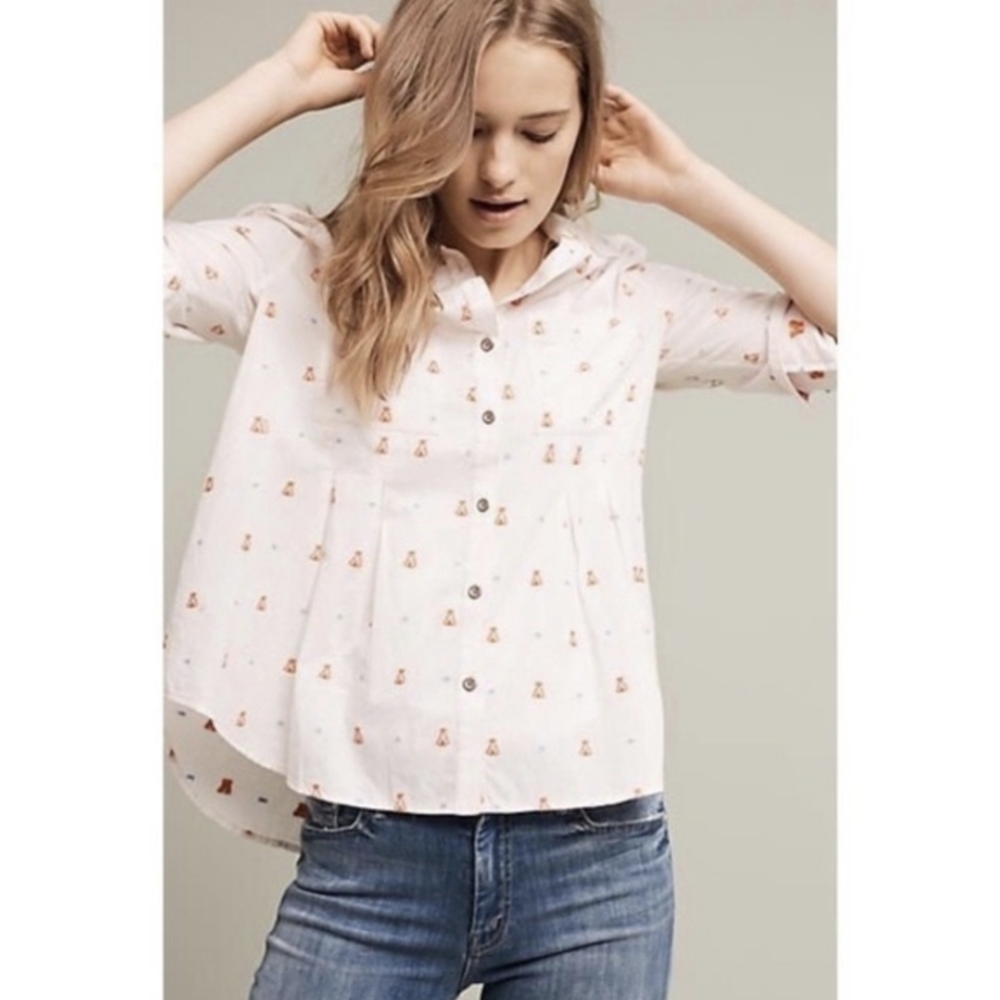 Anthropologie Maeve miette teepee button down top